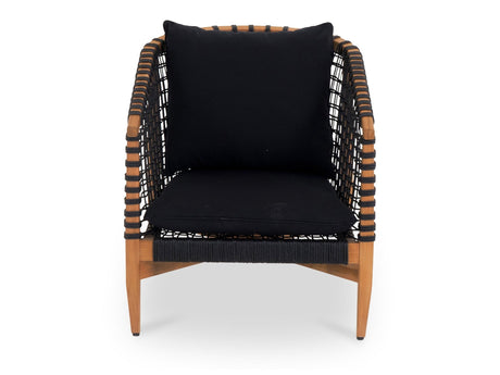 Kuna Black Outdoor Lounge Chair - Ornate Home