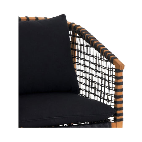 Kuna Black Outdoor Lounge Chair - Ornate Home