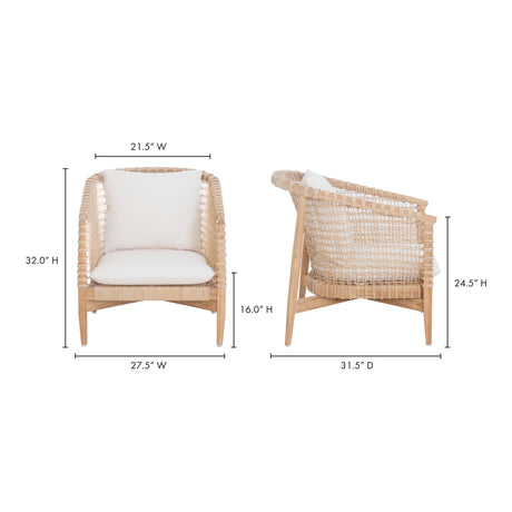 Kuna Natural Outdoor Lounge Chair - Ornate Home