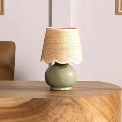 Kupua Green Solid Ceramic Table Lamp - Ornate Home