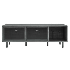 Kurtis Charcoal 67" TV and Vinyl Record Stand - Ornate Home