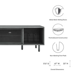 Kurtis Charcoal 67" TV and Vinyl Record Stand - Ornate Home