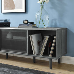 Kurtis Charcoal 67" TV and Vinyl Record Stand - Ornate Home