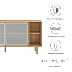 Kurtis Oak 59" Sideboard - Ornate Home
