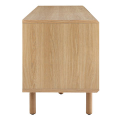 Kurtis Oak 67" TV and Vinyl Record Stand - Ornate Home