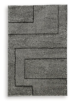 Kurtmen Black/Ivory Medium Rug - Ornate Home
