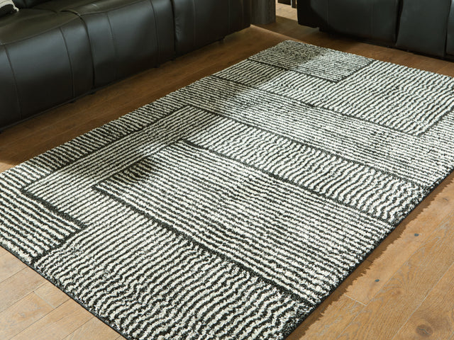 Kurtmen Black/Ivory Medium Rug - Ornate Home