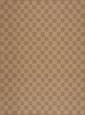 Kuval Checkered Brown Outdoor Rug - Ornate Home