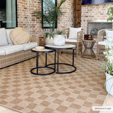 Kuval Checkered Brown Outdoor Rug - Ornate Home