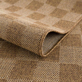 Kuval Checkered Brown Outdoor Rug - Ornate Home