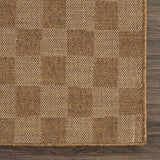 Kuval Checkered Brown Outdoor Rug - Ornate Home