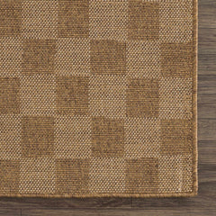 Kuval Checkered Brown Outdoor Rug - Ornate Home