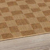Kuval Checkered Brown Outdoor Rug - Ornate Home