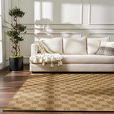 Kuval Checkered Brown Outdoor Rug - Ornate Home