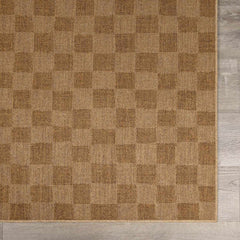 Kuval Checkered Brown Outdoor Rug - Ornate Home