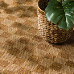 Kuval Checkered Brown Outdoor Rug - Ornate Home