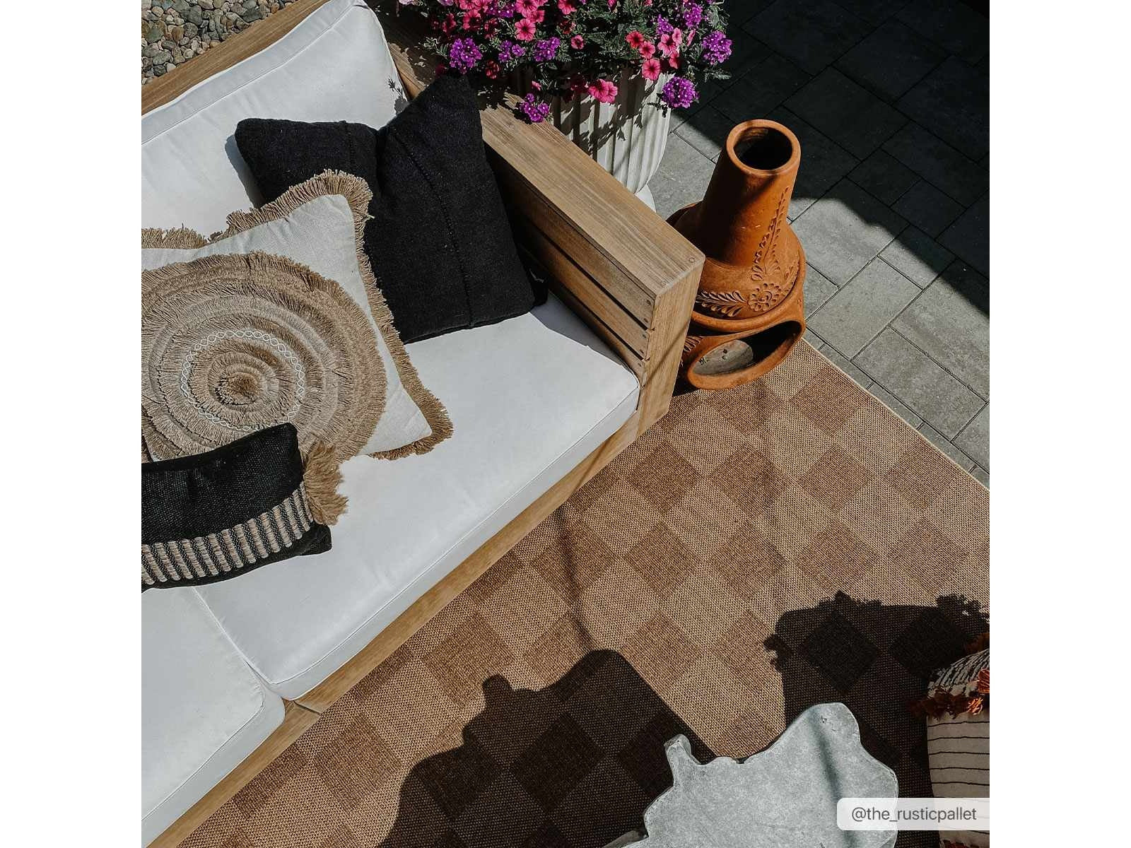 Kuval Checkered Brown Rug - Ornate Home