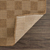 Kuval Checkered Brown Rug - Ornate Home