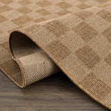 Kuval Checkered Brown Rug - Ornate Home