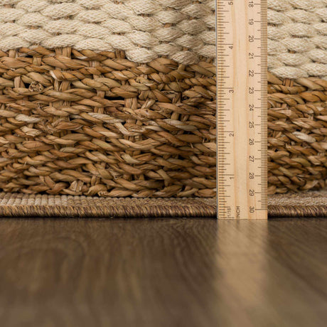 Kuval Checkered Brown Rug - Ornate Home