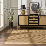 Kuval Checkered Brown Rug - Ornate Home