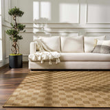 Kuval Checkered Brown Rug - Ornate Home