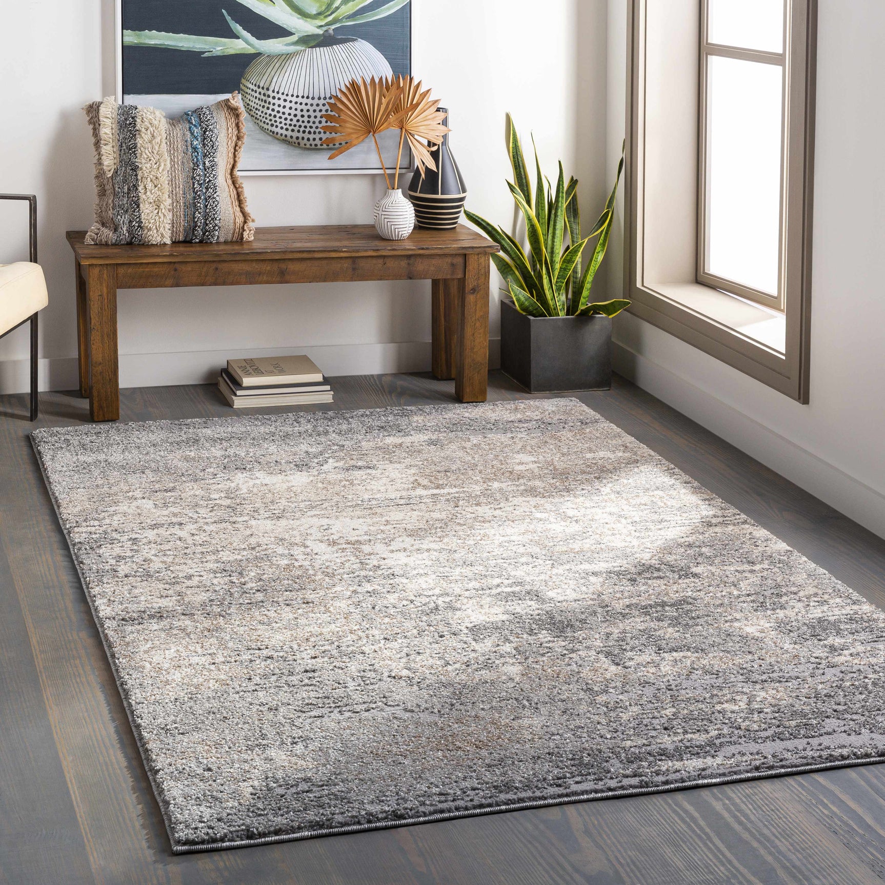 Kyabram Textured Abstract Area Rug - Ornate Home