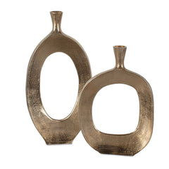 Kyler Textured Bronze Vases (Set of 2) - Ornate Home