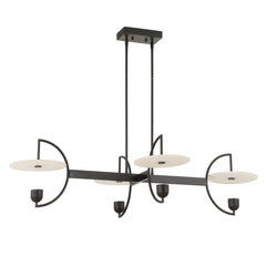 Kyoto Black 4 Light Linear LED Chandelier - Ornate Home
