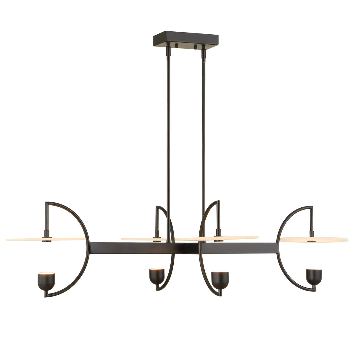 Kyoto Black 4 Light Linear LED Chandelier - Ornate Home