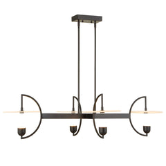 Kyoto Black 4 Light Linear LED Chandelier - Ornate Home