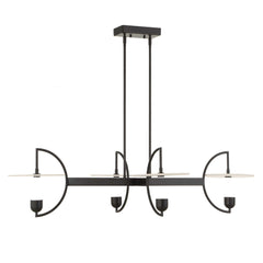 Kyoto Black 4 Light Linear LED Chandelier - Ornate Home