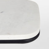 Kyra White/Black Marble Top C-Shaped End and Side Table - Ornate Home