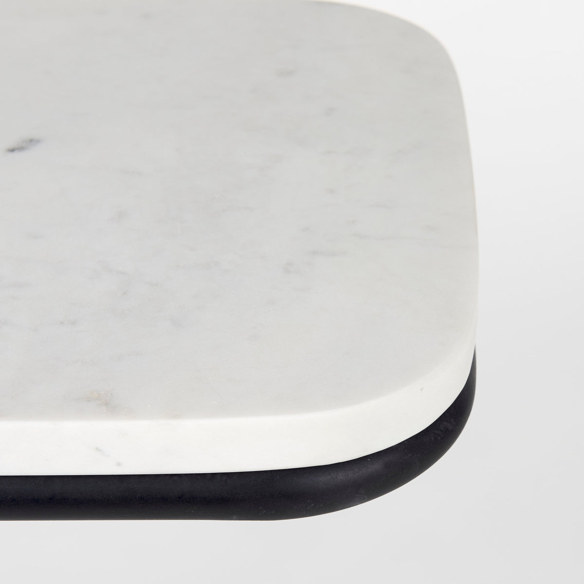 Kyra White/Black Marble Top C-Shaped End and Side Table - Ornate Home