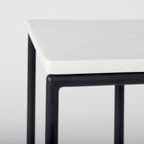 Kyra White/Black Marble Top C-Shaped End and Side Table - Ornate Home