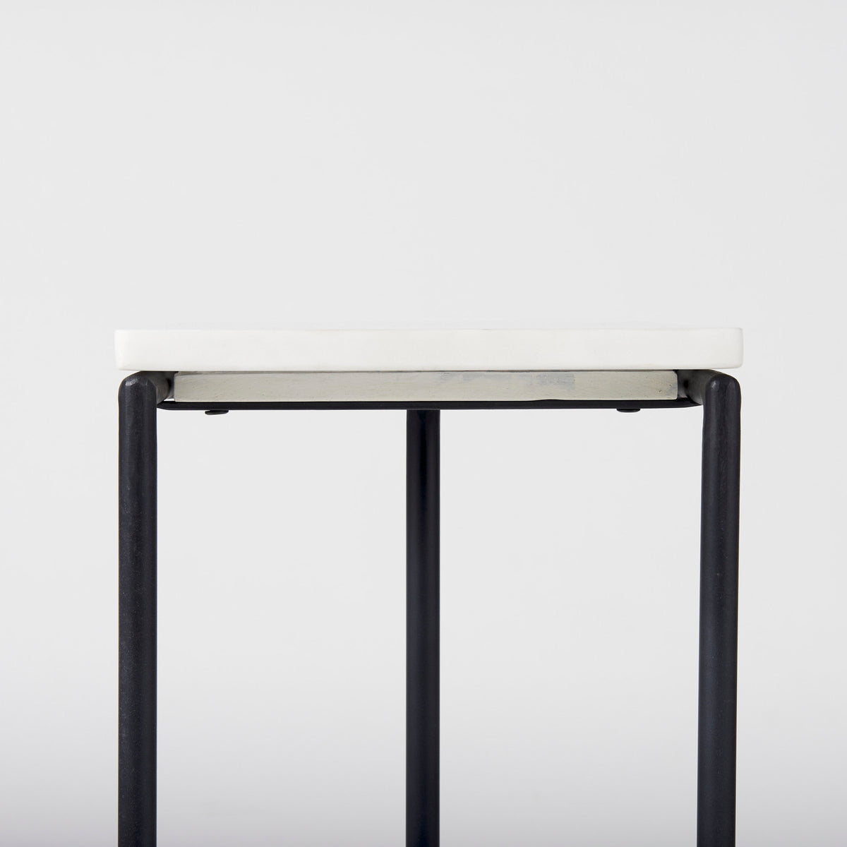 Kyra White/Black Marble Top C-Shaped End and Side Table - Ornate Home