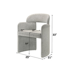 Kyree Chenille/Walnut Arm Chair (Set of 2) - Ornate Home