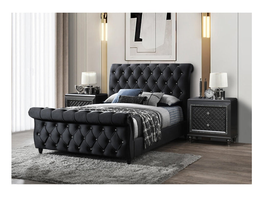 Kyrie Black King Bed Frame - Ornate Home