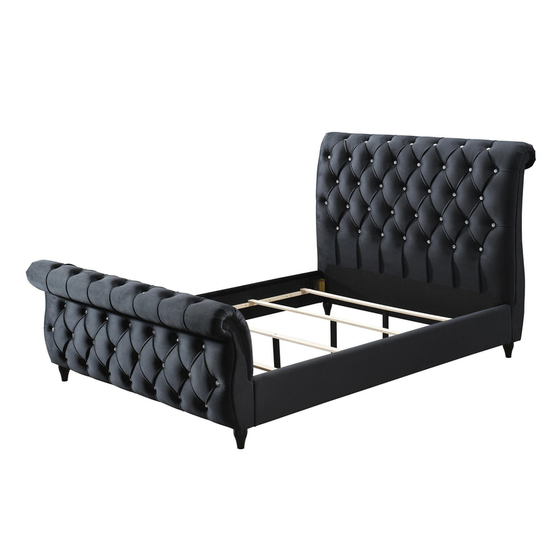 Kyrie Black King Bed Frame - Ornate Home