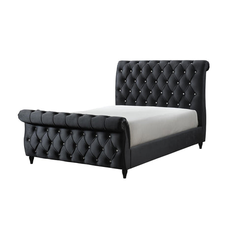Kyrie Black Queen Bed Frame - Ornate Home
