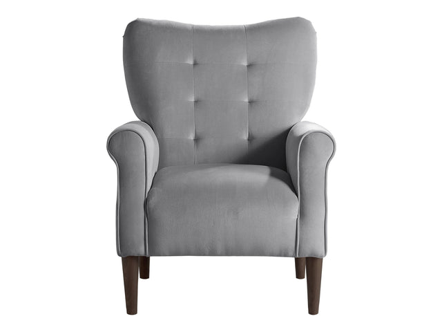 Kyrie Dark Gray Velvet Accent Chair - Ornate Home