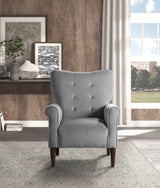 Kyrie Dark Gray Velvet Accent Chair - Ornate Home