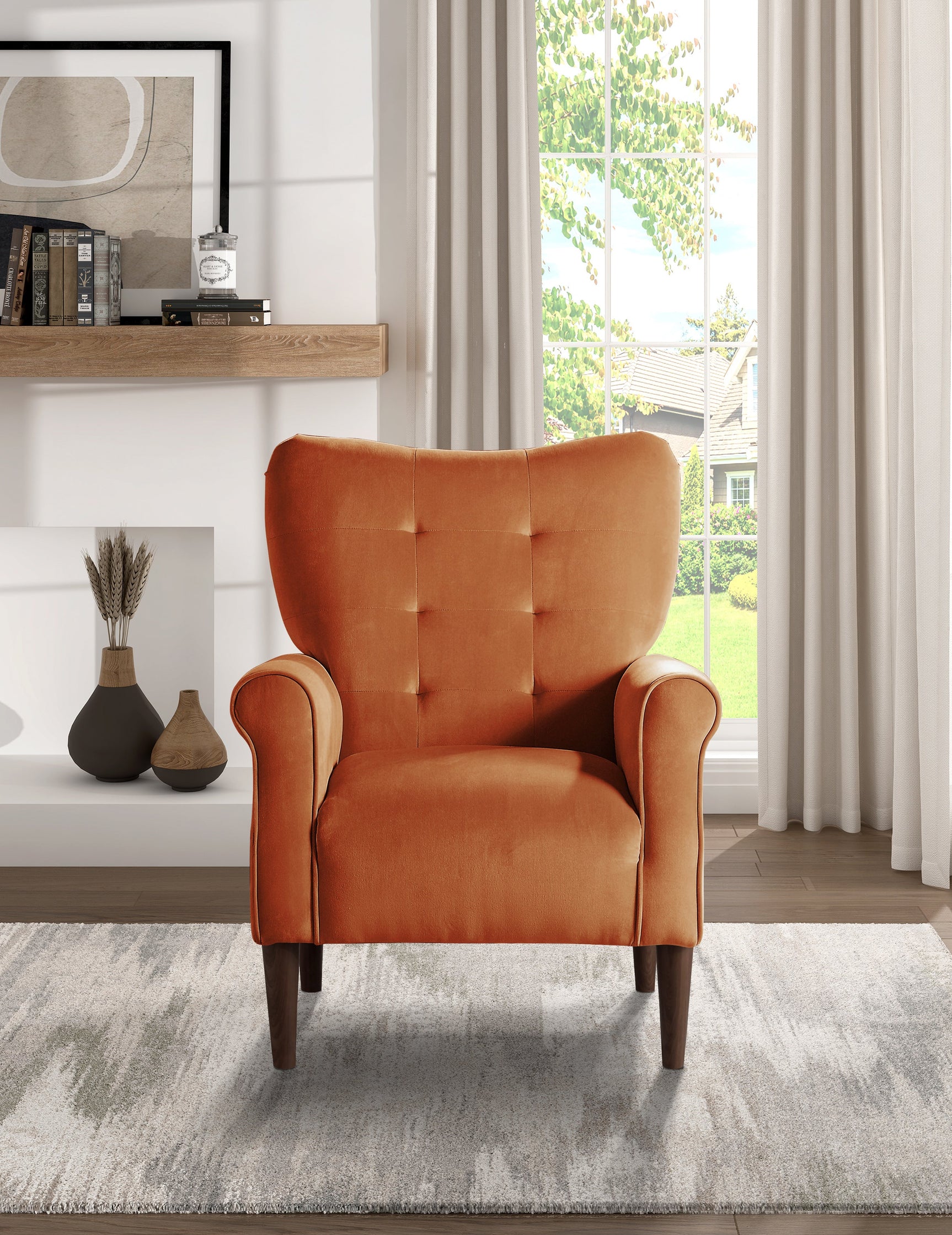 Kyrie Orange Accent Chair - Ornate Home