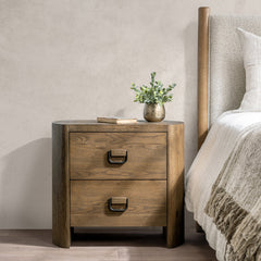 Kyrie Tawny Brown 2 Drawer Nightstand - Ornate Home