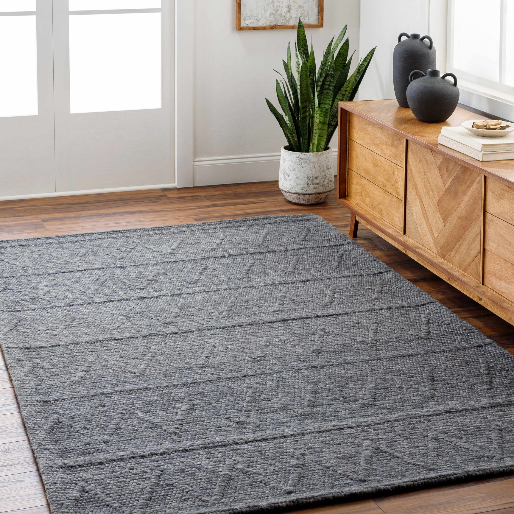 Kyung Dark Gray Area Rug - Clearance - Ornate Home