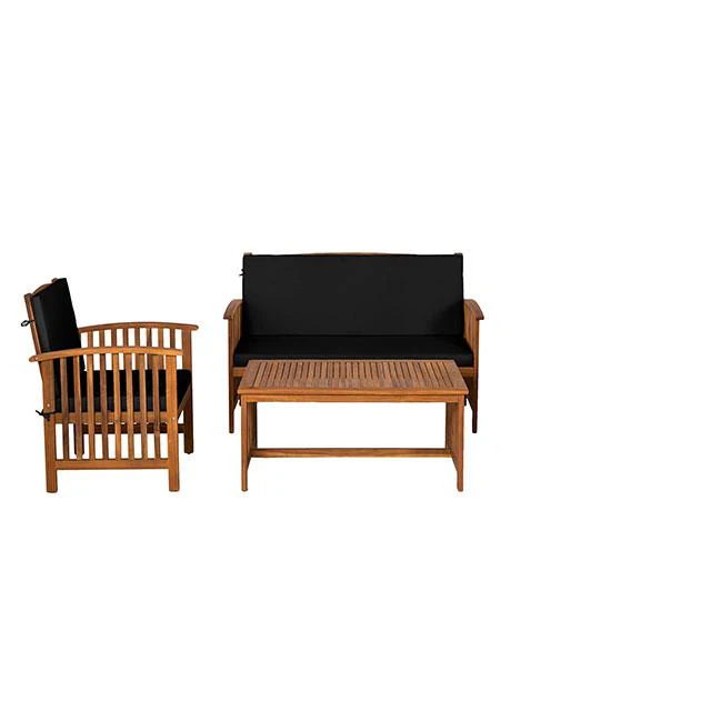 Kyushu Black/Natural 3 Piece Patio Set - Ornate Home