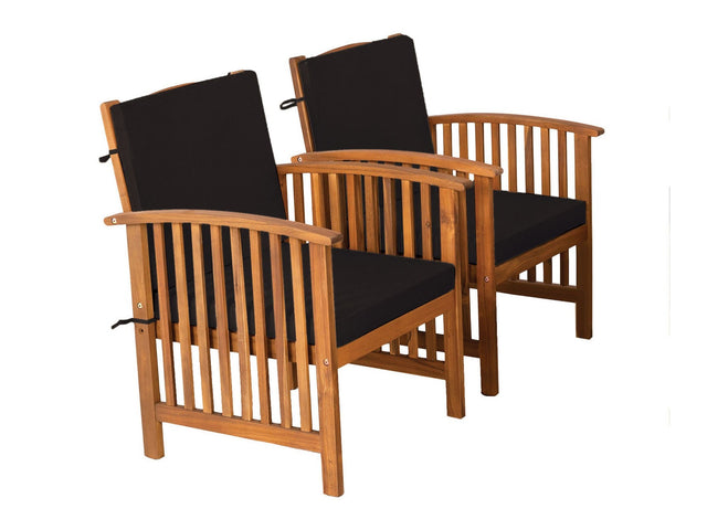 Kyushu Black/Natural Outdoor Chair (Set of 2) - Ornate Home