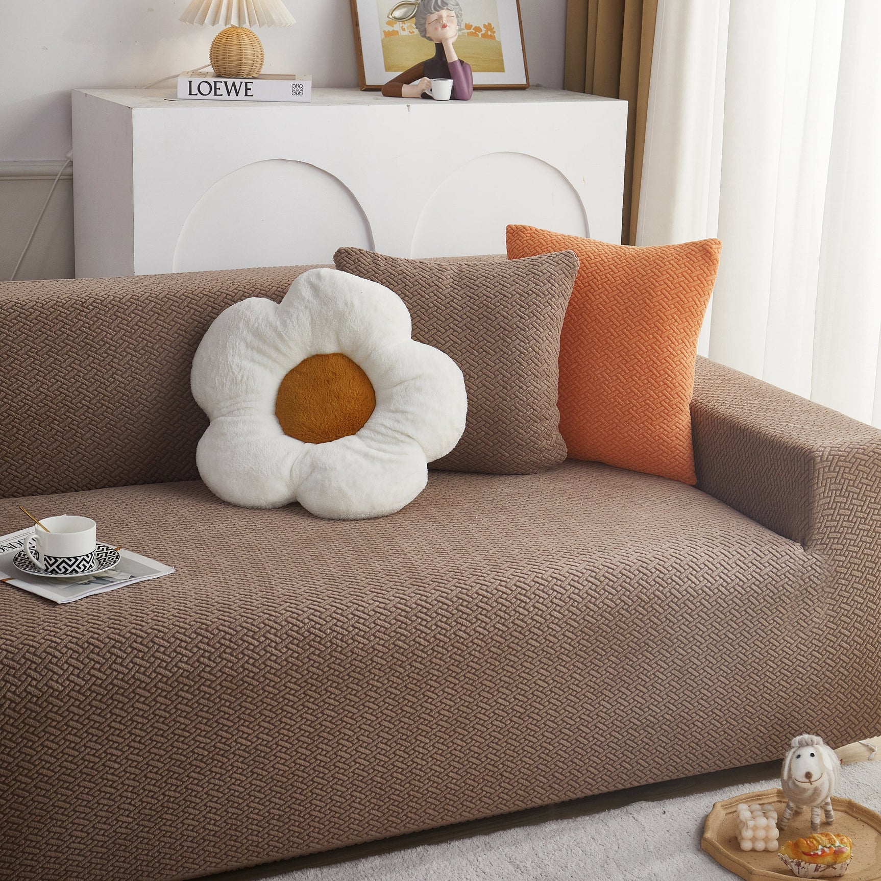 L Shape Couch Covers Stretch Slipcovers Furniture Protector with 1pcs Free Pillowcases - Ornate Home