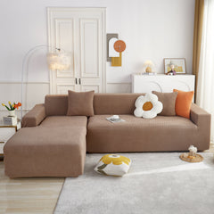 L Shape Couch Covers Stretch Slipcovers Furniture Protector with 1pcs Free Pillowcases - Ornate Home