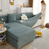 L Shape Couch Covers Stretch Slipcovers Furniture Protector with 1pcs Free Pillowcases - Ornate Home